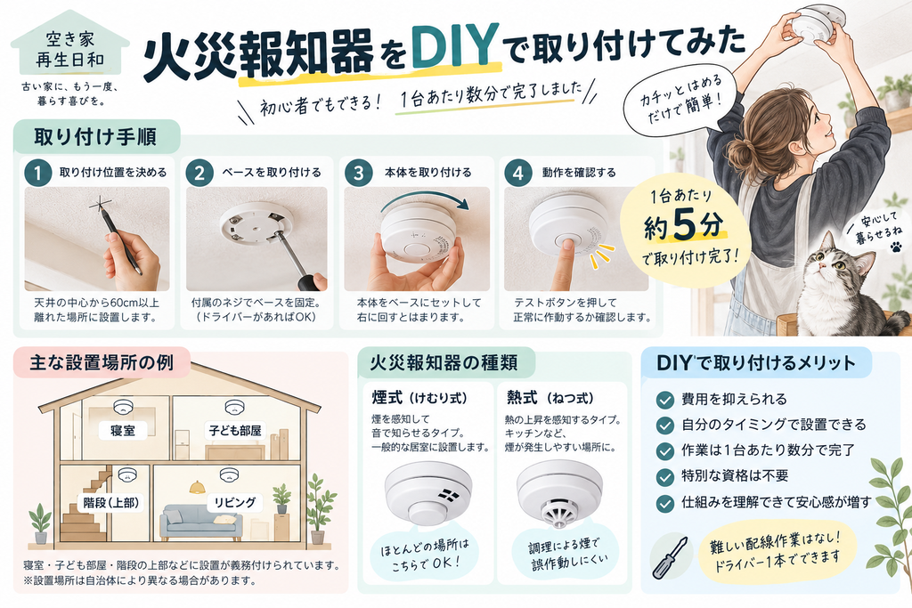 火災報知器をDIYで取り付ける手順と設置場所の図解